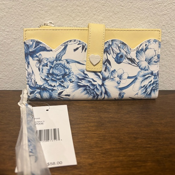 Betsey Johnson Yellow and Blue Floral Wallet - Picture 1 of 13
